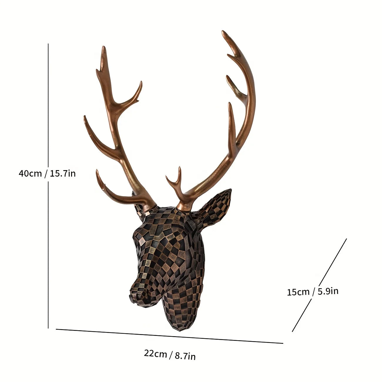 Resin Mosaic Deer Head Wall Art