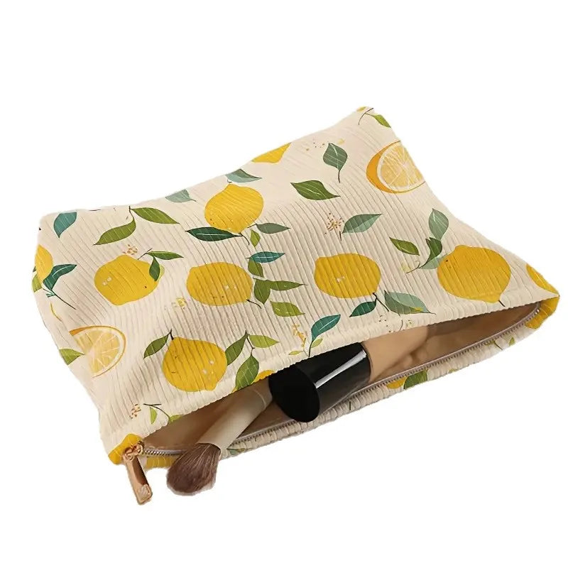 Floral printed makeup bag