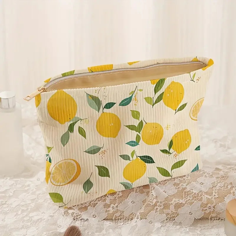 Floral printed makeup bag