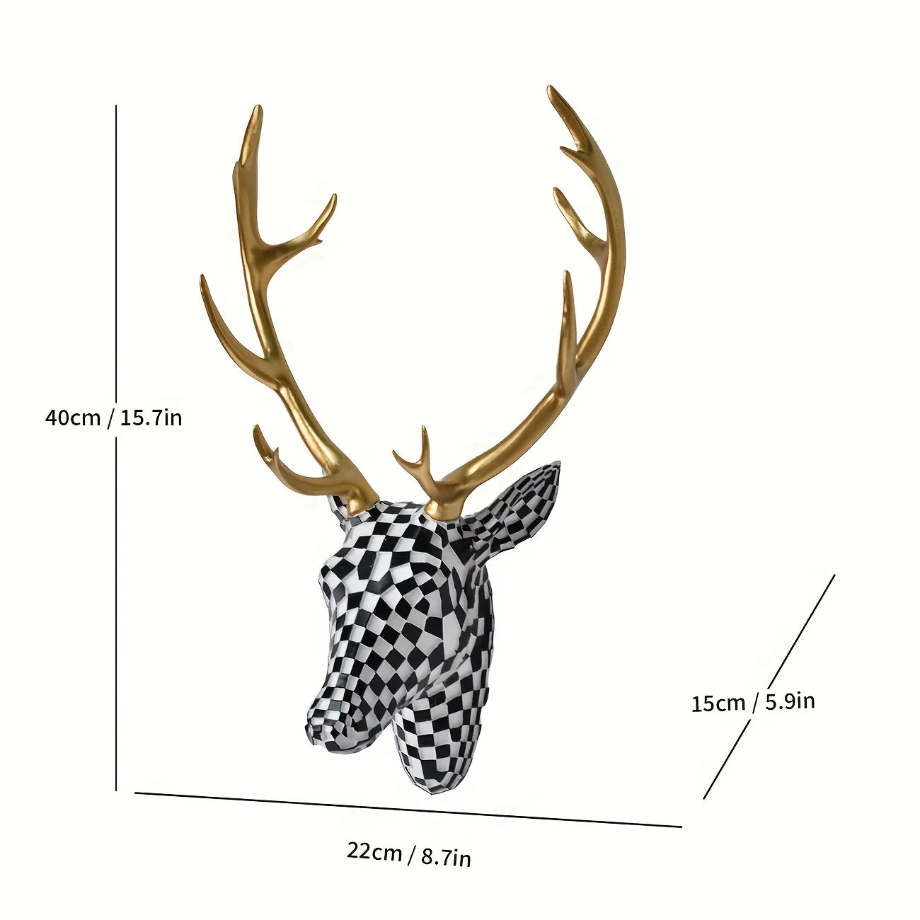 Resin Mosaic Deer Head Wall Art