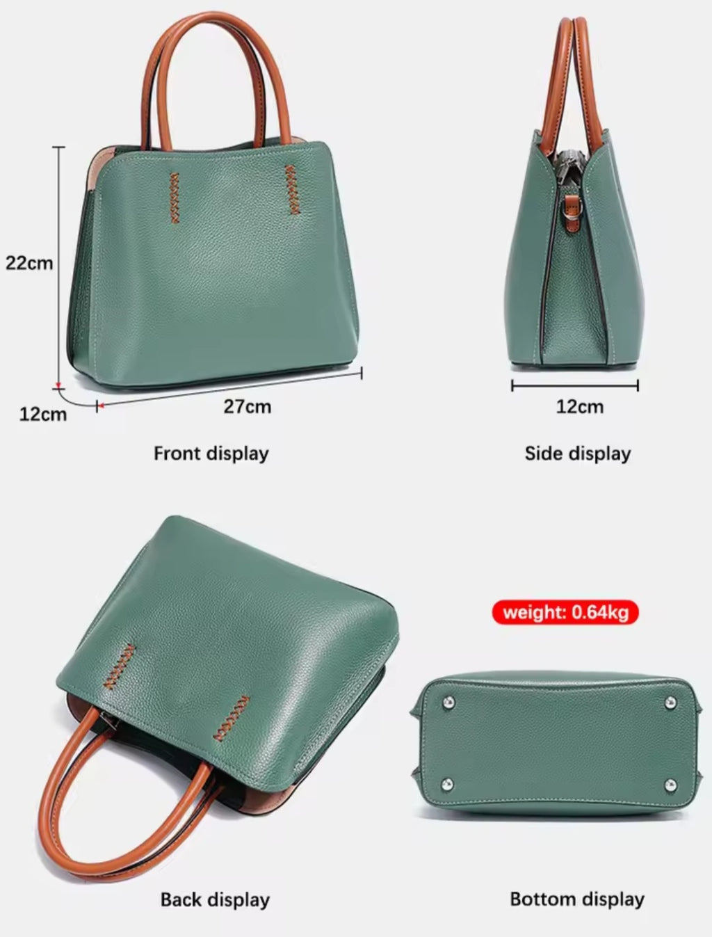 Genuine leather handbag - 5