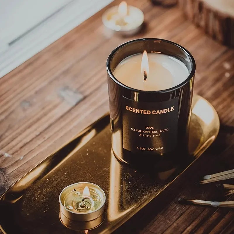 Large black cup aromatherapy candle - 180g